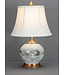 Chinese Table Lamp Porcelain with Lampshade White Mountains Hand-Painted D33xH53cm