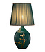 Chinese Table Lamp Porcelain with Lampshade Teal Flowers Handmade D28xH52cm