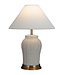 Chinese Table Lamp Porcelain with Lampshade White Contemporary Handmade D41xH55cm