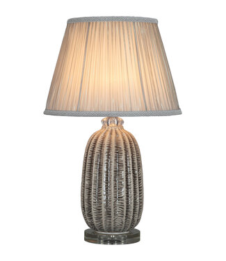 Fine Asianliving Chinese Table Lamp Porcelain with Lampshade Beige Contemporary Handmade D36xH59cm