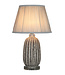 Lampe de Table en Porcelaine Chinoise avec Abat-jour Gris Contemporain Fait Main D36xH59cm