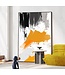 Pittura Ad Olio Dipinto a Mano 3D in Rilievo Cornice Nero 90x120cm Arte Astratta Arcania