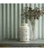 Vaso Ginger Jar Cinese in Porcellana Bianco con Accento Dorato Geometrico Fatto a Mano D16xA31cm