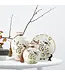 Porcellana Cinese Vaso Decorativo e Piatto Bianco Uccelli Fatto a Mano Set/3