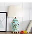 Lampe de Table en Porcelaine Bleu Magnolia Fait Main - Aeliana D30xH48cm