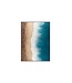 Pittura Ad Olio Dipinto a Mano 3D in Rilievo Cornice Nero 90x120cm Spiagga con Vere Pietre