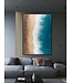 Oil Painting 100% Handpainted 3D Relief Effect Black Frame 90x120cm Beach with Real Stones