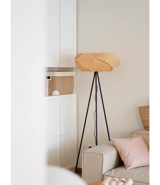 Bamboe Staande Lamp Handgemaakt - Kaia D55xH160cm