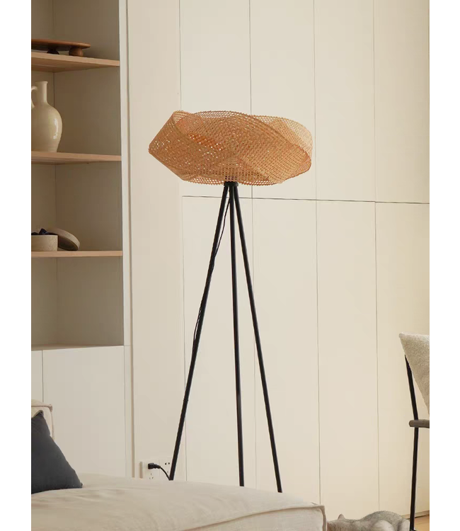 Lampe de Sol en Rotin de Bambou Fait Main - Kaia D55xH160cm