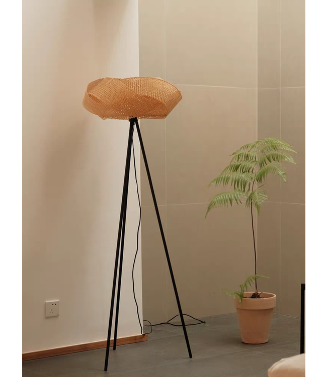 Lámpara de Pie de Bambú Hecha a Mano - Kaia D55xAl160cm