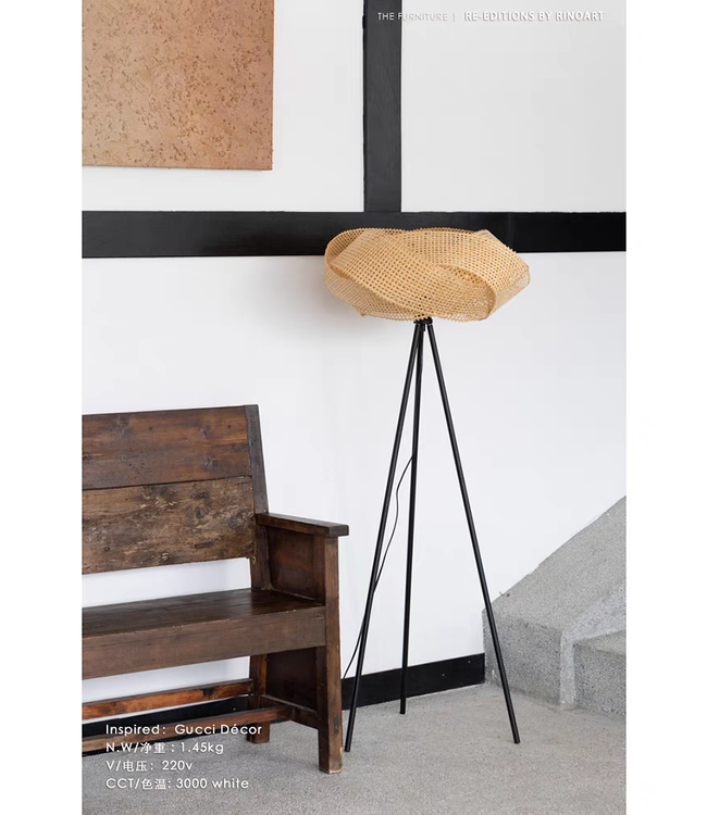 Bamboe Staande Lamp Handgemaakt - Kaia D55xH160cm