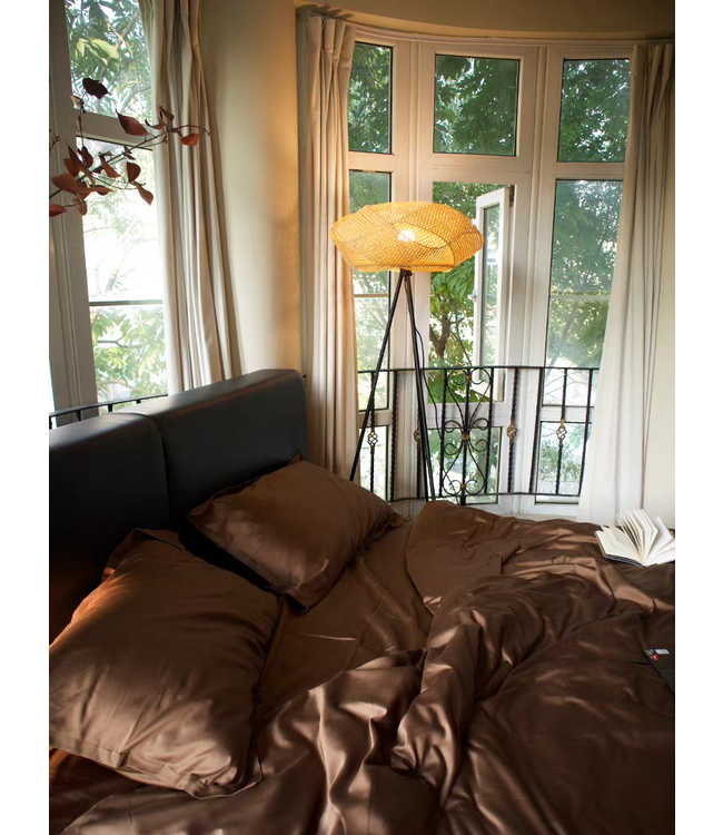 Bamboo Webbing Floor Lamp Natural Handmade - Kaia D55xH160cm