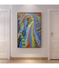 Ölgemälde 100% Handgemalt 3D Texture Rahmen Schwarz 90x120cm Pferd Mehrfarben