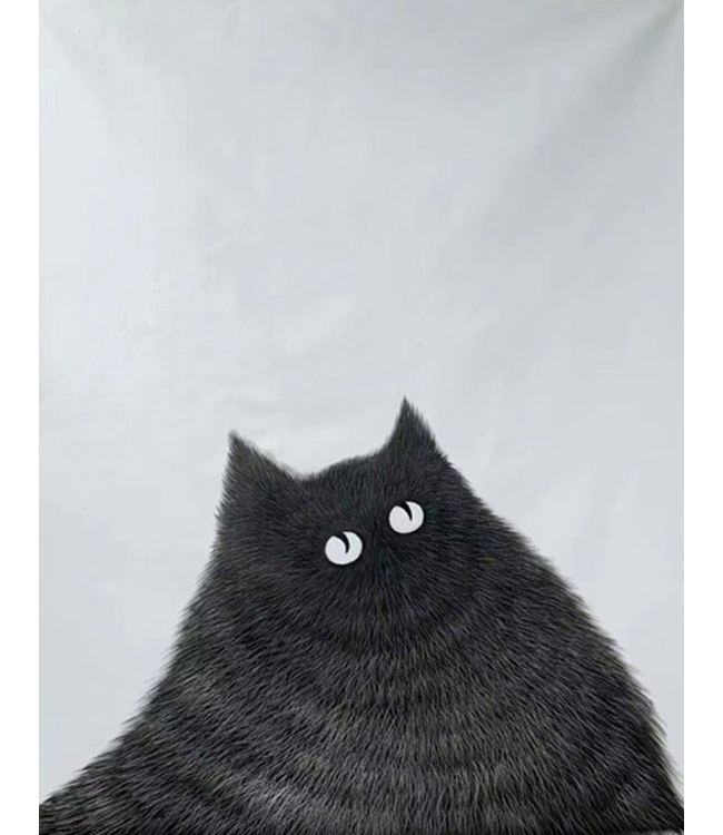 Pintura Al Óleo Cuadro Pintado a Mano Marco Negro 80x100cm Gato Negro