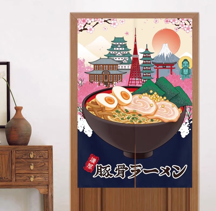Japans Noren Deuropening Gordijn Half Shading Gordijn Woondecoratie voor Slaapkamer Badkamer Keuken Japanse Stijl Deuropening Gordijn Medium Lange Paars Regenboog Eend 80 cm X 90 cm
