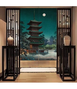 Fine Asianliving Noren Giapponese Tempio di Asakusa Kinryūzan di Koitsu L80xA130cm