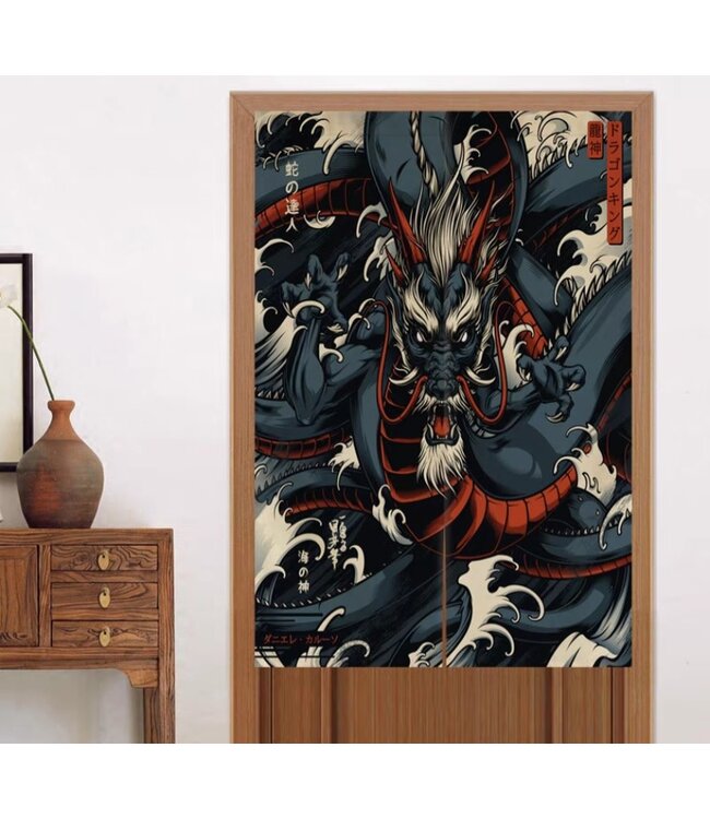 Noren Japoneses Dragón Azul An80xAl130cm