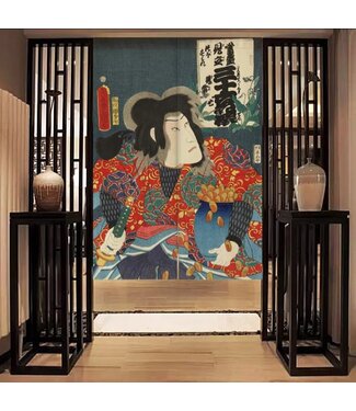 Fine Asianliving Noren Giapponese Jiraiya e Violette Kunisada L80xA130cm