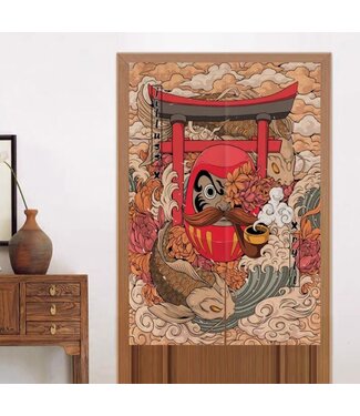 Fine Asianliving Japanische Noren Türvorhänge Daruma B80xH130cm