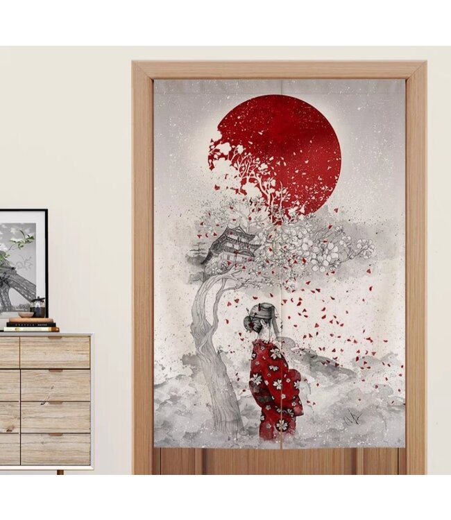 Noren Japoneses Donne Giapponese in Kimono An80xAl130cm