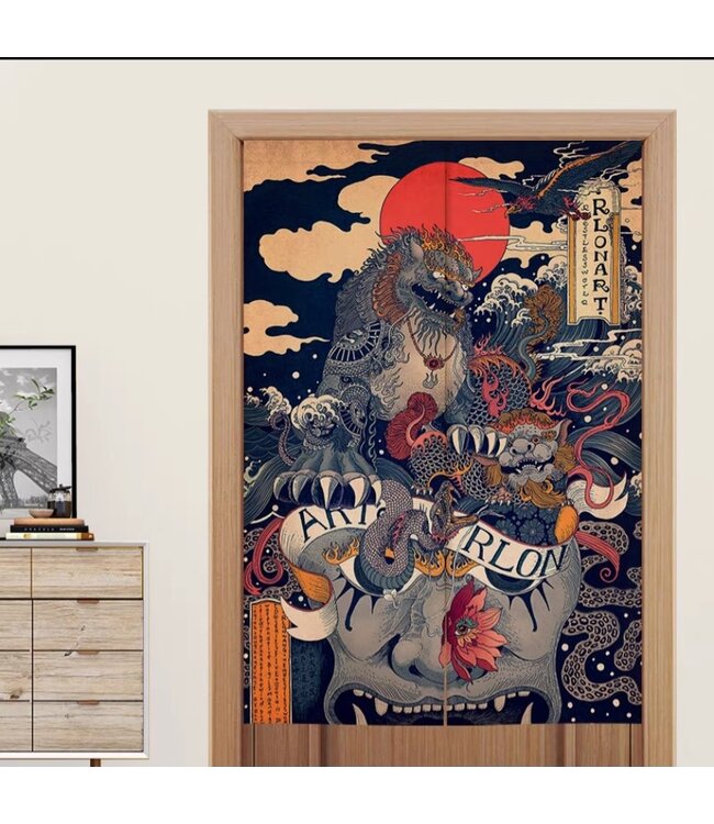 Japanese Noren Impetuous World Life W80xH130cm