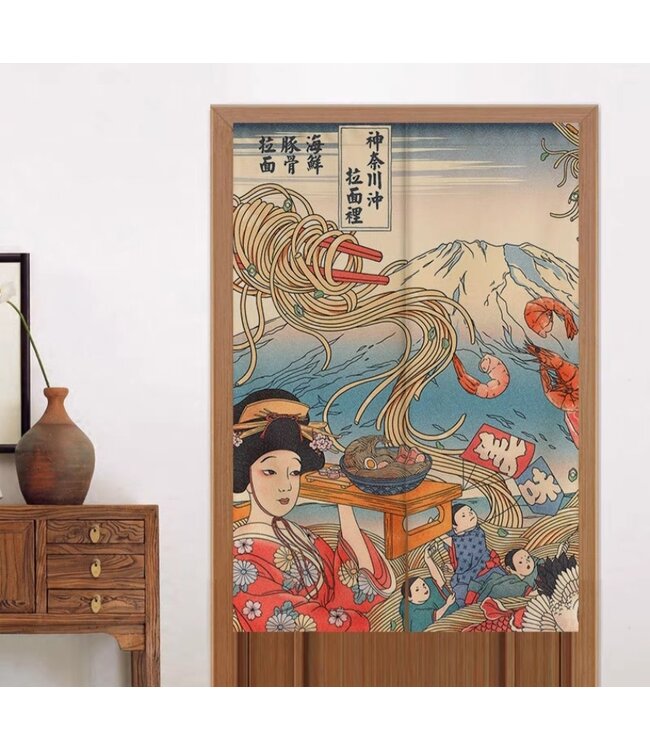 Noren Japoneses Templo Mujer Japonesa An80xAl130cm