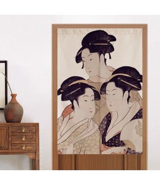 Fine Asianliving Japanese Noren Three Japanese Women W80xH130cm