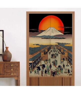 Fine Asianliving Noren Giapponese  Suruga Street por Hiroshige L80xA130cm