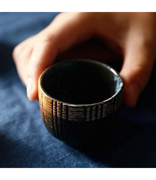 Sake Set in Confezione Regalo Blu Oro Fatto a Mano - Kazumi Set/5