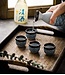 Sake Set Giftbox Blauw Golven Handgemaakt - Miyako Set/5