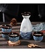 Sake Set in Confezione Regalo Blu Onde Fatto a Mano - Miyako Set/5