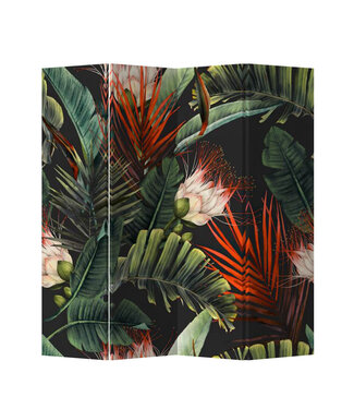 Fine Asianliving Separè Paravento Divisori L160xA180cm 4 Pannelli Piante Botaniche