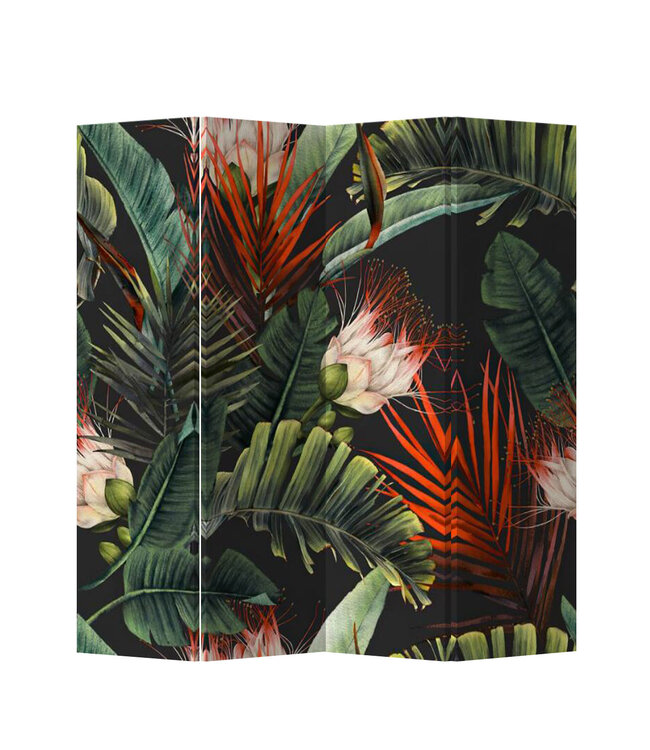 Paravent Intérieur L160xH180cm 4 Panneaux Plantes Botaniques