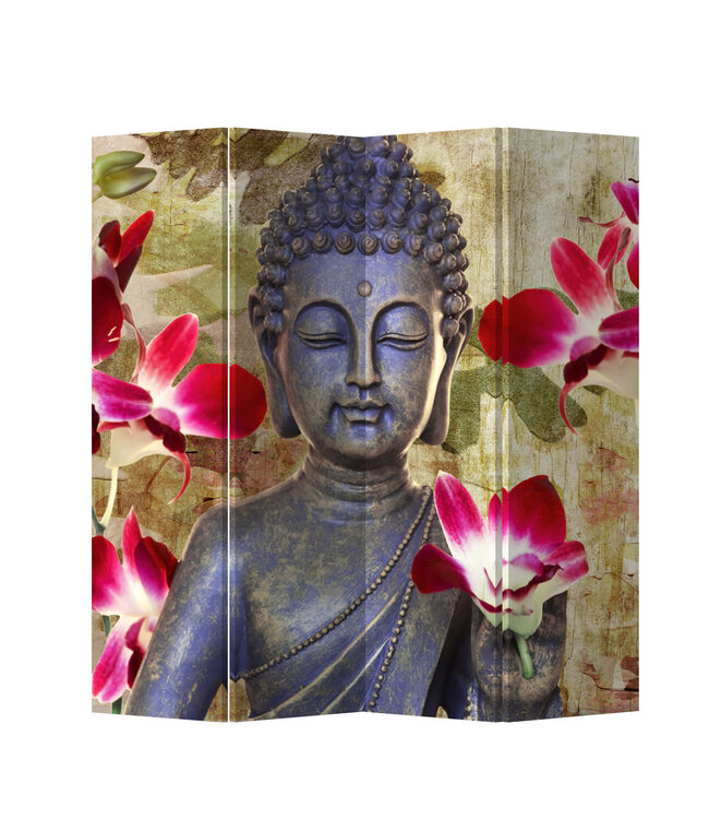 Separè Paravento Divisori L160xA180cm 4 Pannelli Buddha