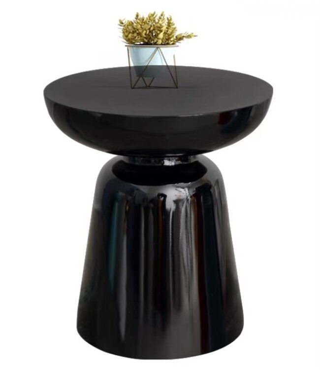 Sgabello in Ceramica Nero Fatto a Mano - Nocturna D33xA46cm