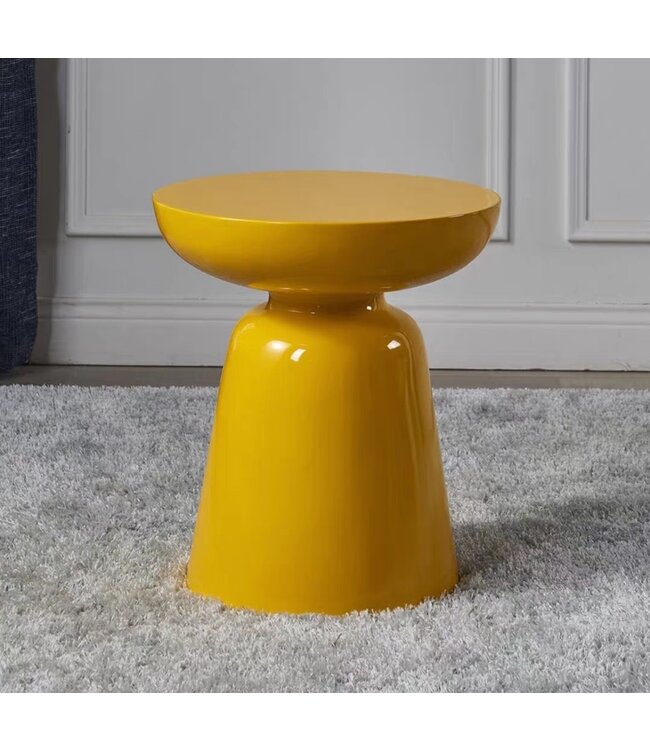 Tabouret Céramique Jaune Fait Main - Adara D33xH46cm