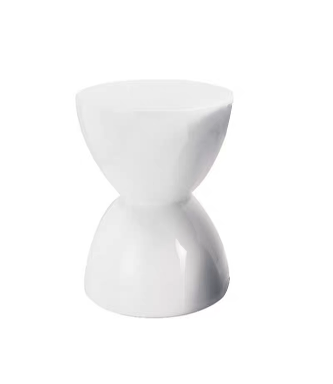 Tabouret Céramique Blanc Fait Main - Naida D33xH46cm