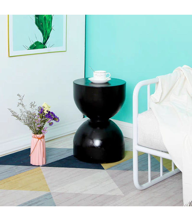 Sgabello in Ceramica Nero Fatto a Mano - Callisto D33xA46cm