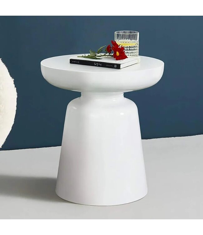 Keramische Kruk Wit Handgemaakt - Galene D33xH46cm