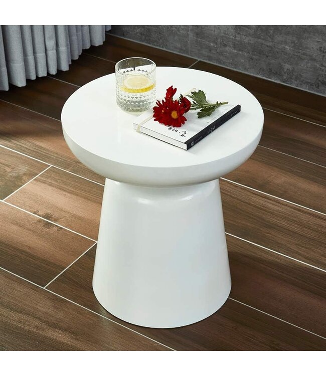 Sgabello in Ceramica Bianco Fatto a Mano - Galene D33xA46cm