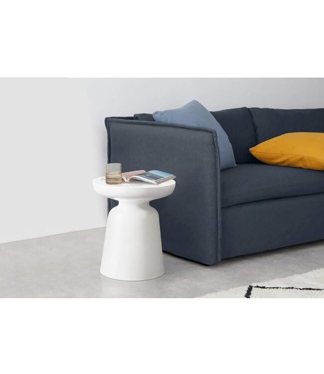 Tabouret Céramique Blanc Fait Main - Galene D33xH46cm