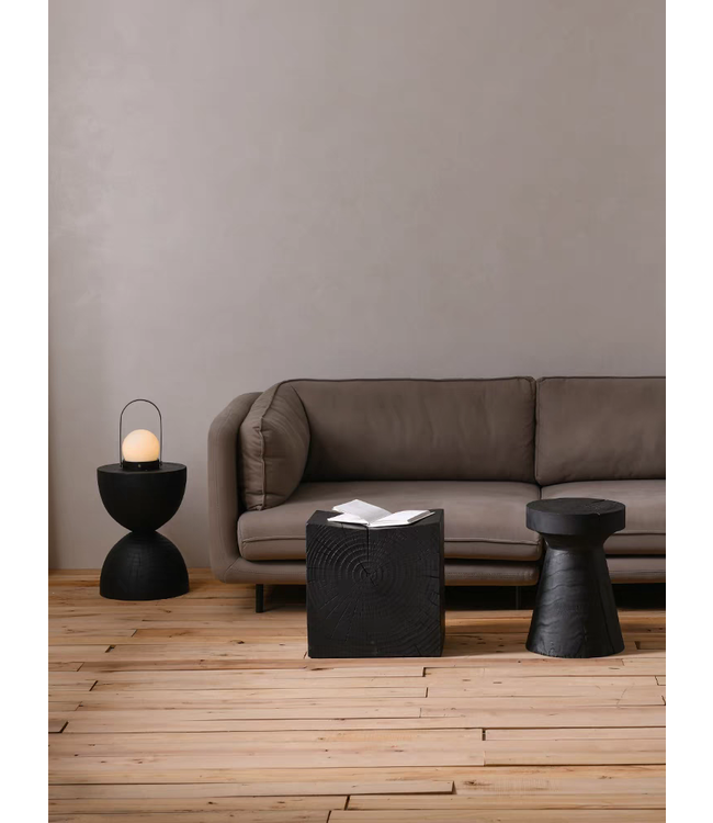 Sgabello in Ceramica Nero Fatto a Mano - Callisto D33xA46cm