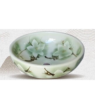 Fine Asianliving Chinese Wash Basin Porcelain Waterlilies D42xH14cm