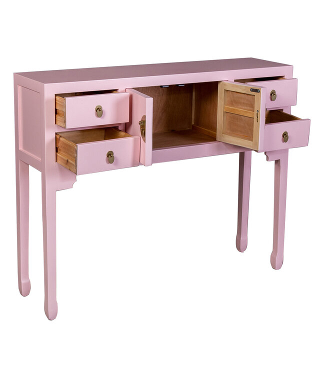 Console Chinoise Rose Perle - Orientique Collection L100xP26xH80cm