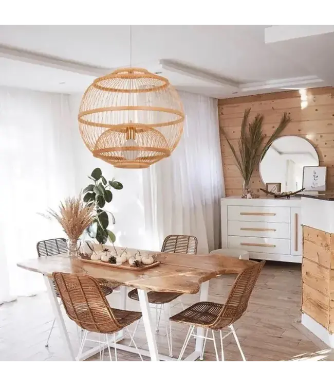 Lampada a Sospensione in Bambù Fatta a Mano - Bailey D60xA54cm
