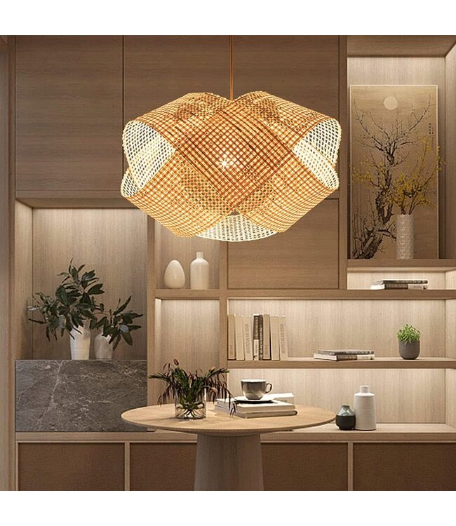 Lampada a Sospensione in Bambù Fatto a Mano - Vivienne D55xA23cm