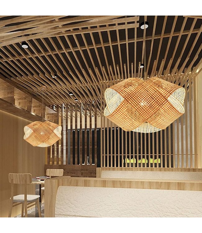 Lampada a Sospensione in Bambù Fatto a Mano - Vivienne D55xA23cm