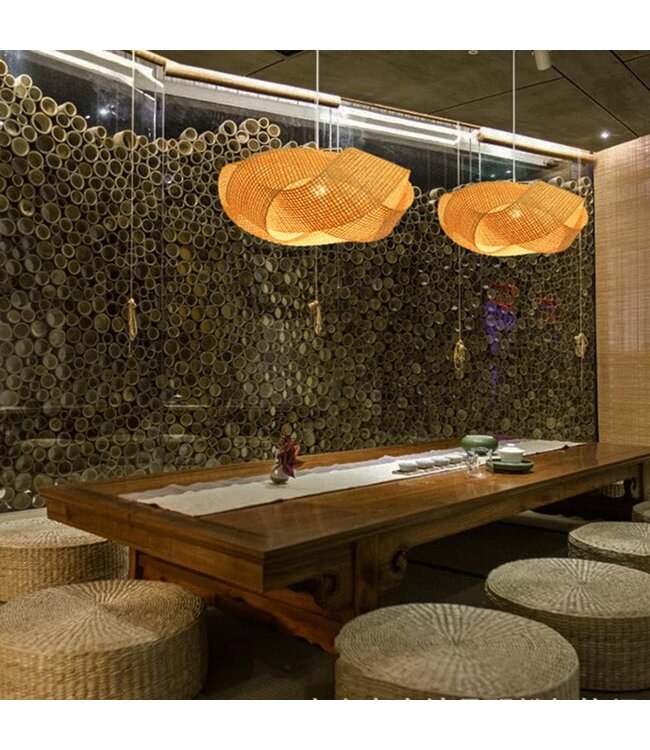 Lampada a Sospensione in Bambù Fatto a Mano - Vivienne D55xA23cm