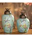 Chinese Gemberpot Blauw Porselein Vogels Handgemaakt D19xH36cm