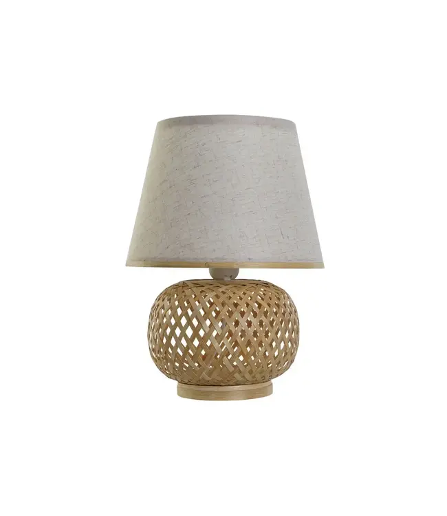 Bamboo Webbing Table Lamp Natural Handmade White Lampshade - Gwyneth D32xH47cm